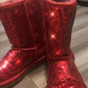 Sparkly Red Ugg Boots